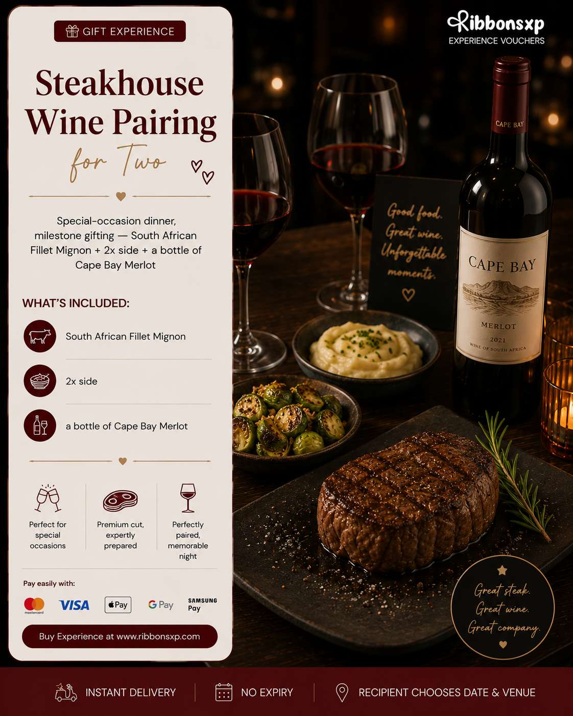 Steakhouse Wine Pairing for Two