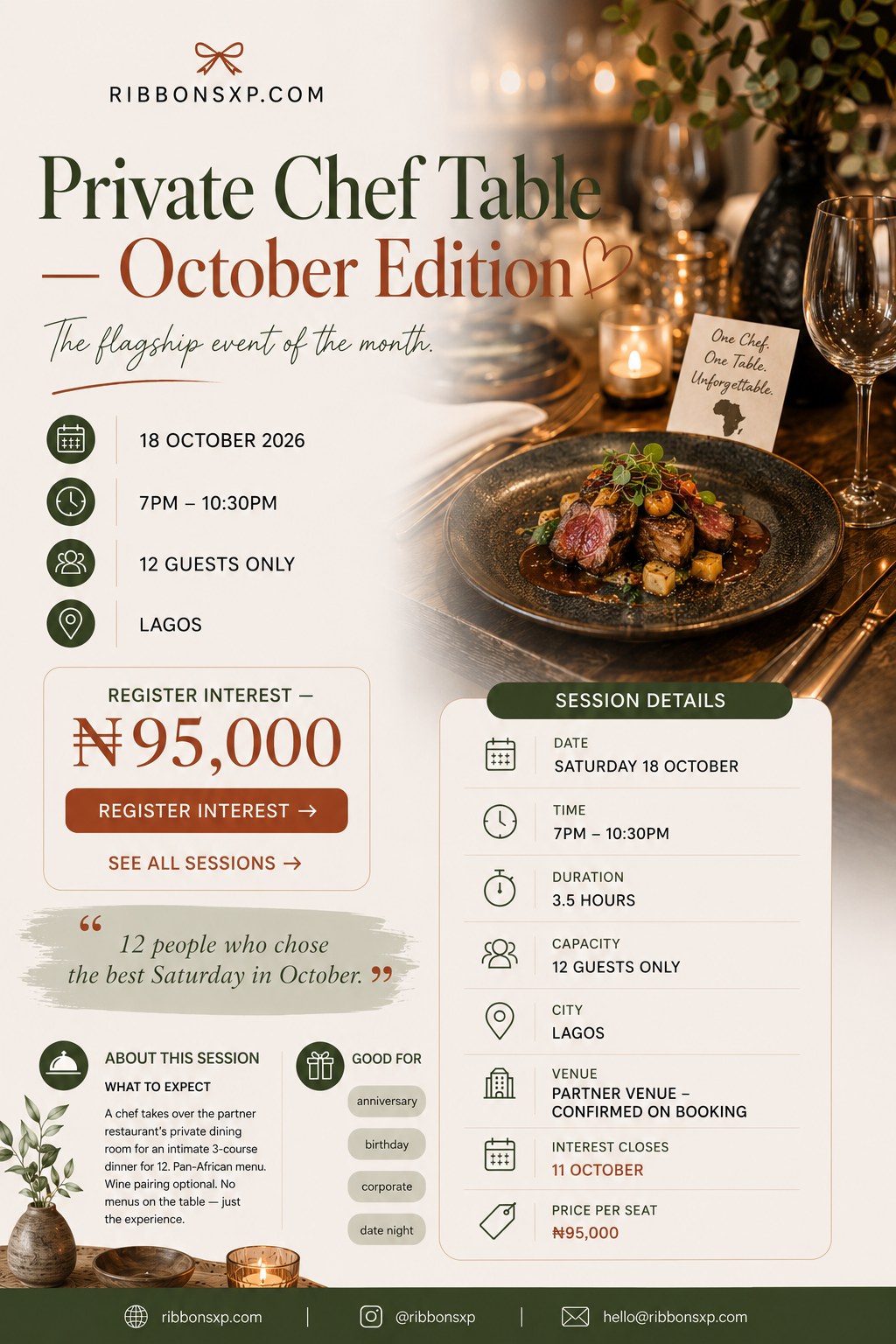 Private Chef Table — October Edition