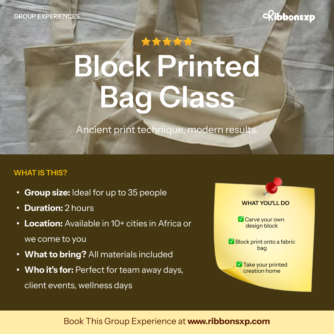 Block Printed Bag Class