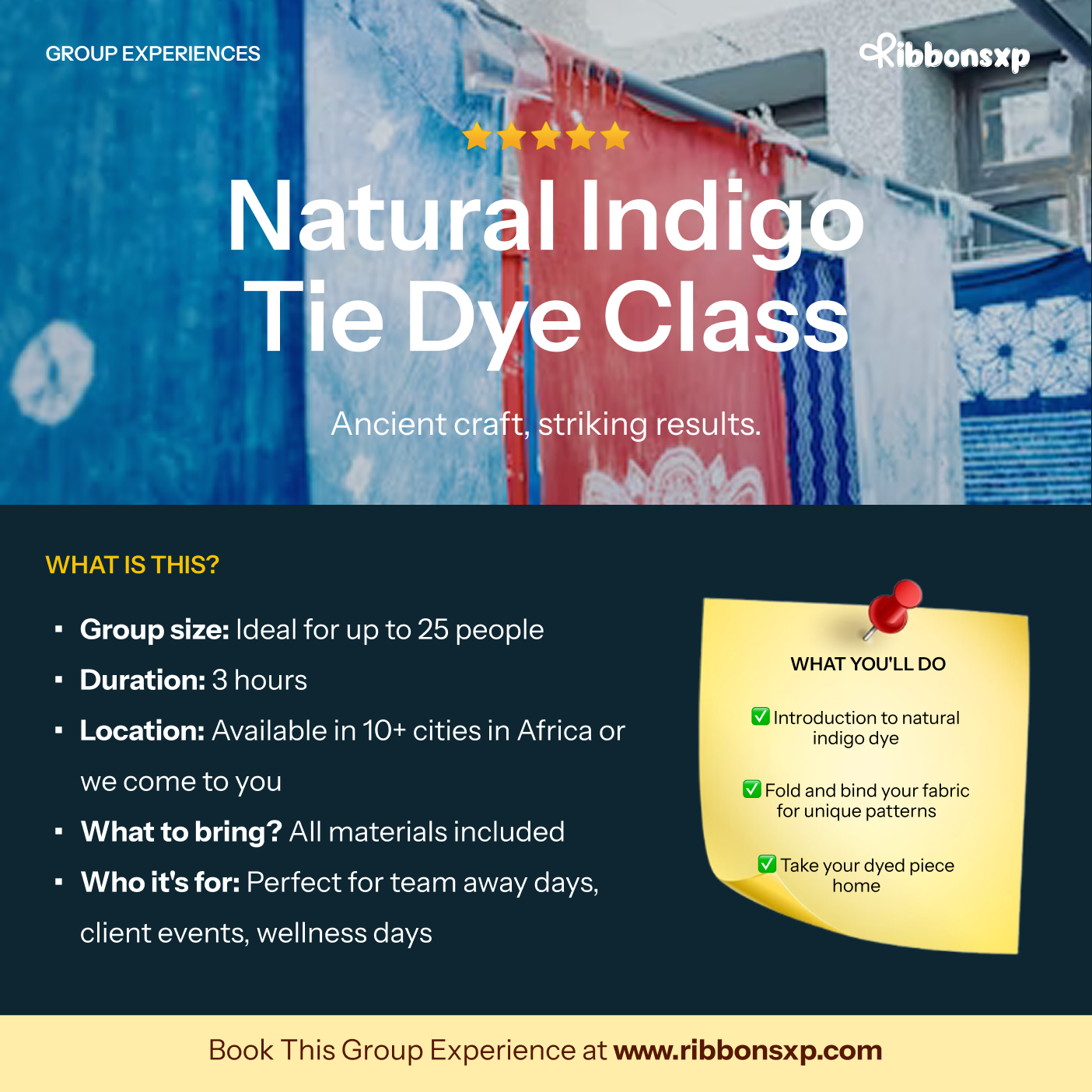 Natural Indigo Tie Dye Class