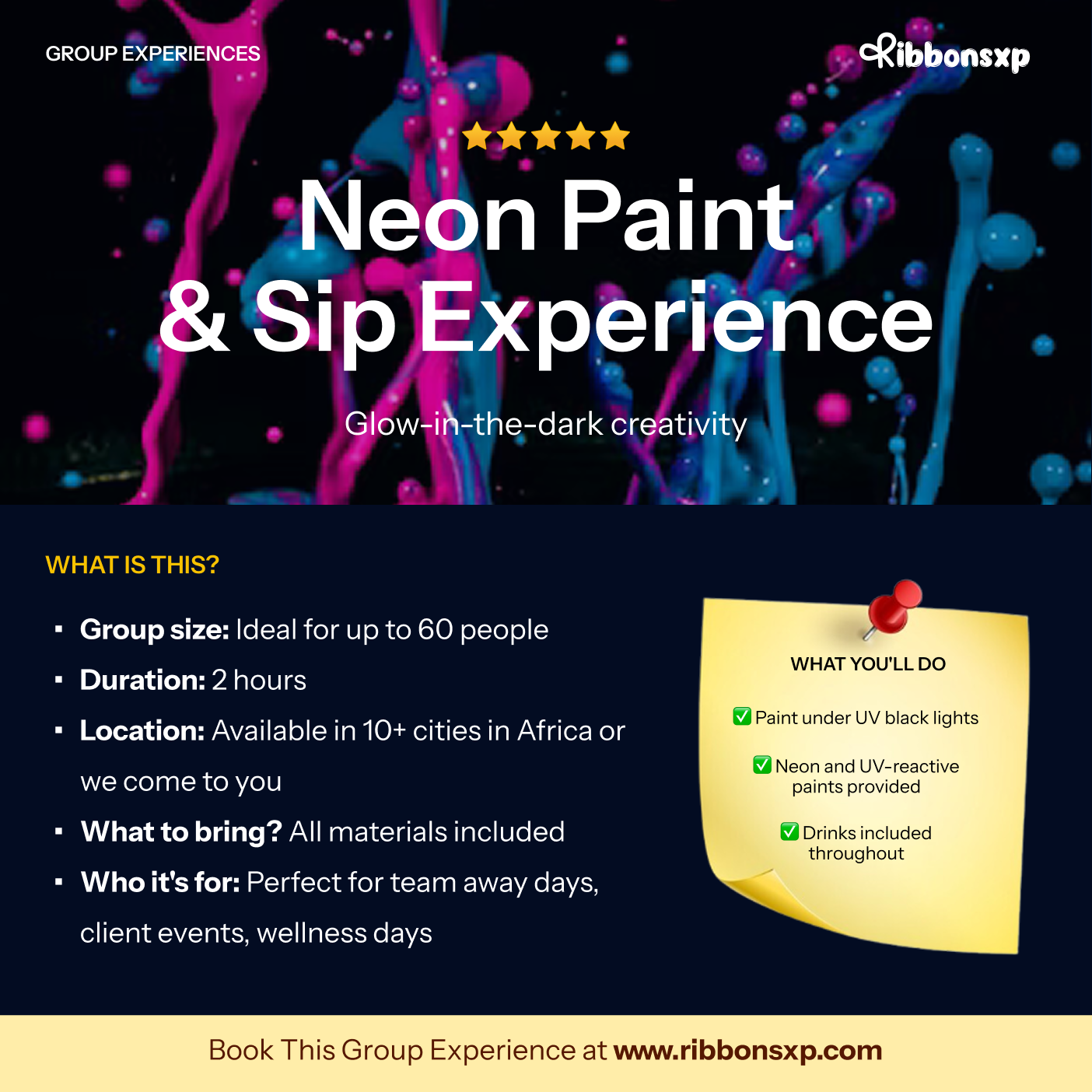 Neon Paint & Sip Experience: The Group Experience Worth Booking in Africa
