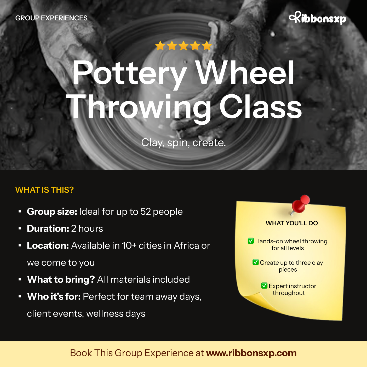 Pottery Wheel Throwing Class
